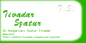 tivadar szatur business card